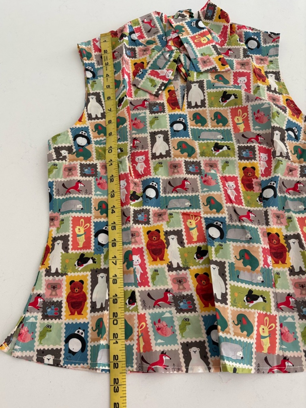 Tulip B Multi-Color Animal Print Tie-Neck Top - Picture 8 of 8